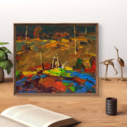Oil painting In the evening by Oleksiy Ivanyuk impressionistic landscape