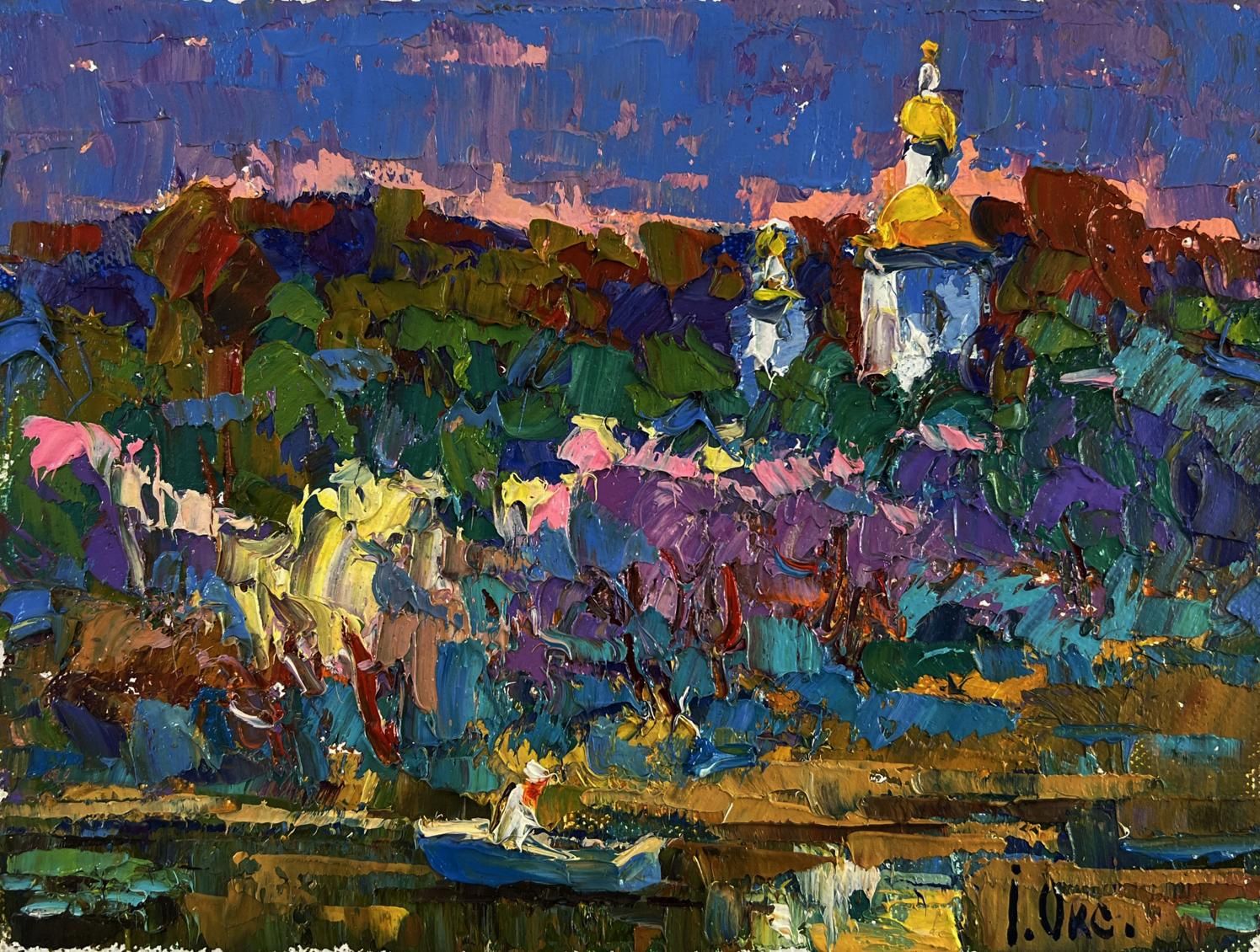 Vibrant impressionist oil painting Melody through the rural silence by Oksana Ivanyuk