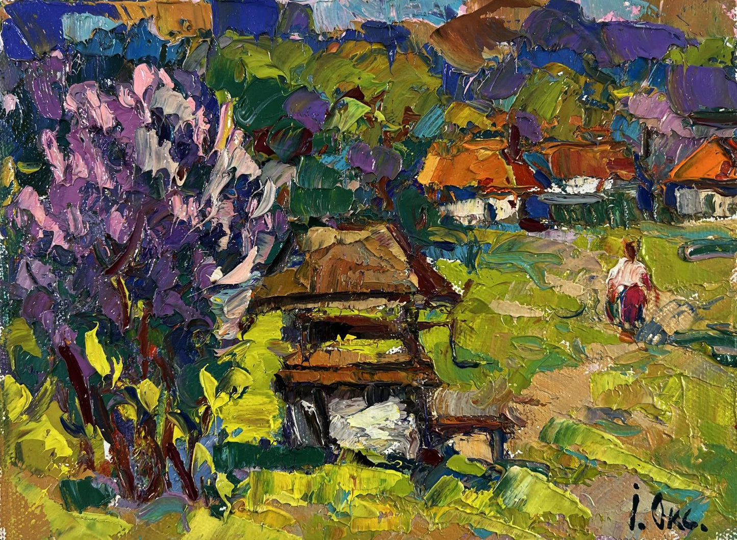 Vibrant impressionist oil painting Earth awakens to new life by Oksana Ivanyuk