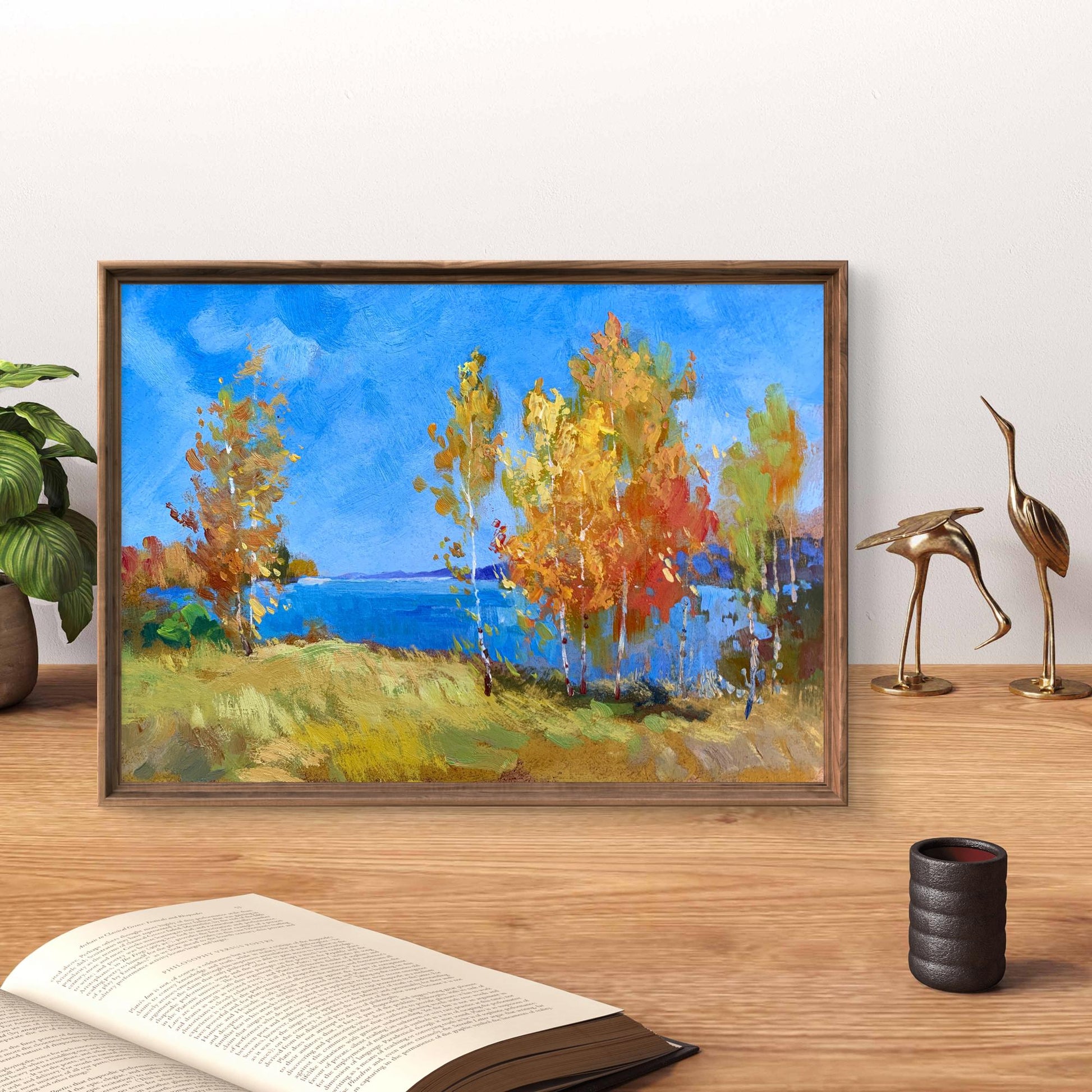 Oil painting Early autumn morning by Yuriy Suprunchuk framed