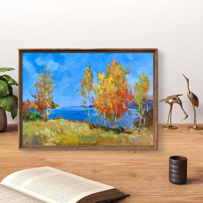 Oil painting Early autumn morning by Yuriy Suprunchuk framed