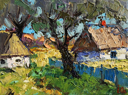 Oil painting Country summer morning by Oleksiy Ivanyuk village scene