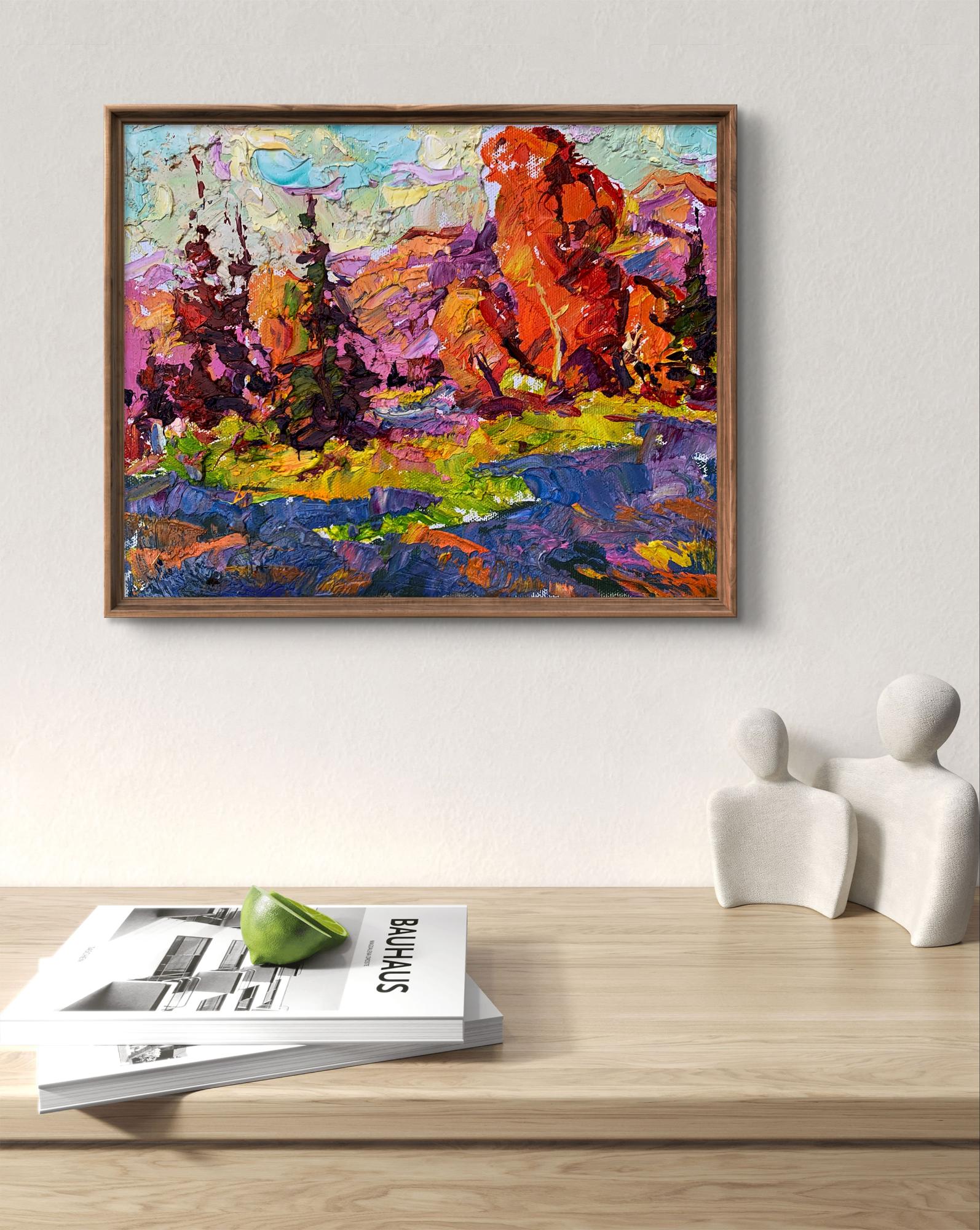 Oil painting Sunny autumn day by Ivanyuk Oleksiy in wooden frame