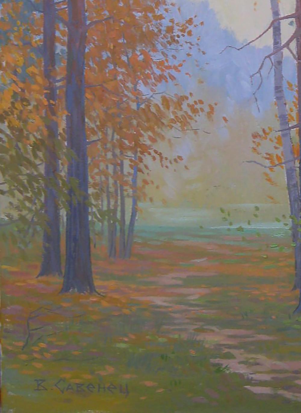 Oil painting Walking in the autumn forest by Valery Savenets