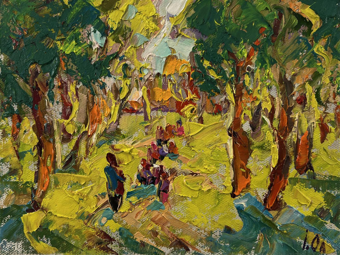 Vibrant impressionist oil painting On a walk in the forest by Oleksiy Ivanyuk