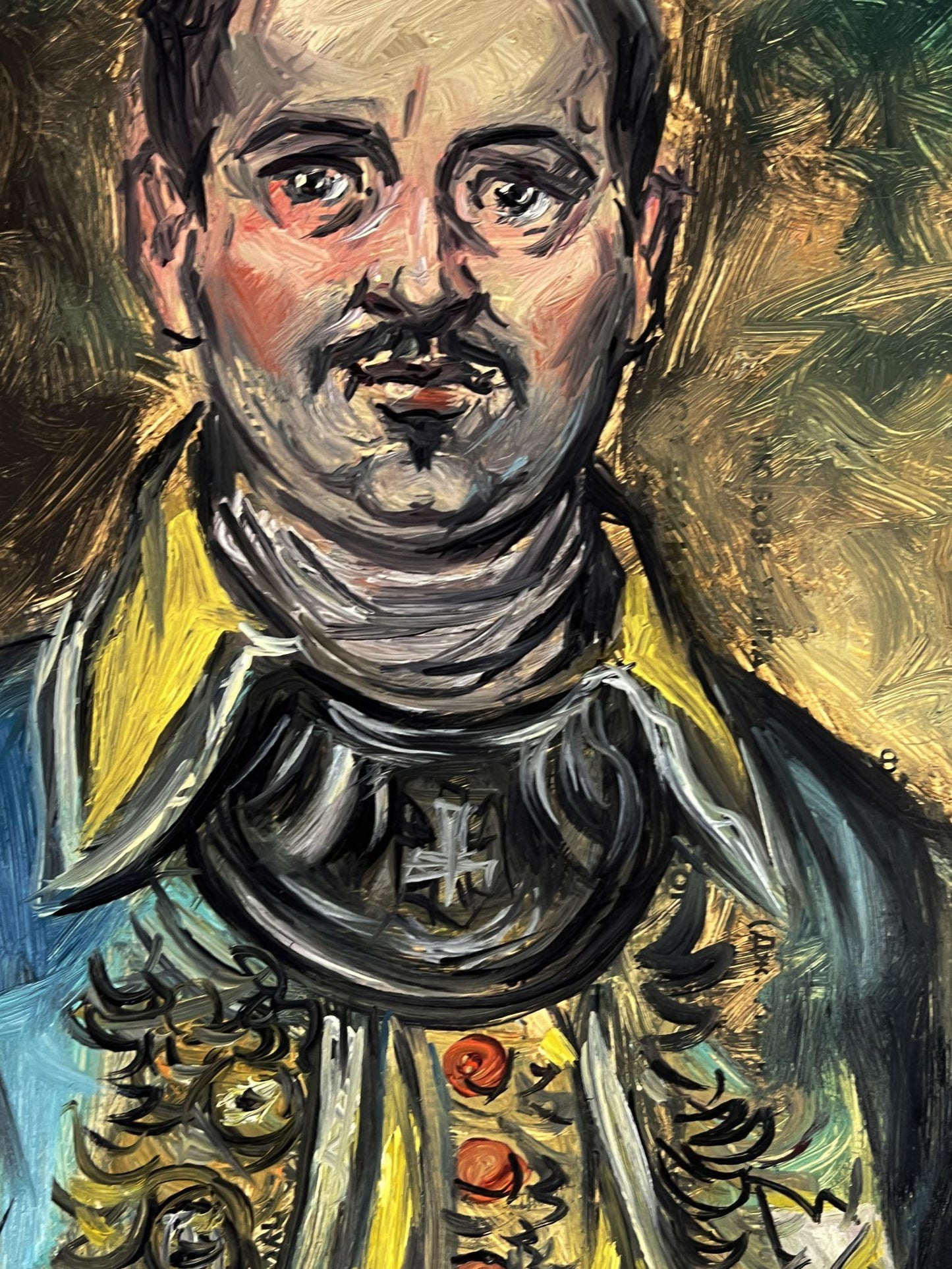 Vibrant oil painting of Alexander Litvinov in ornate military suit