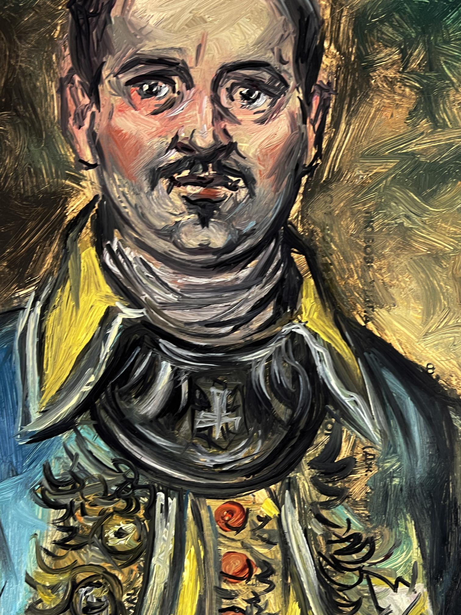 Vibrant oil painting of Alexander Litvinov in ornate military suit