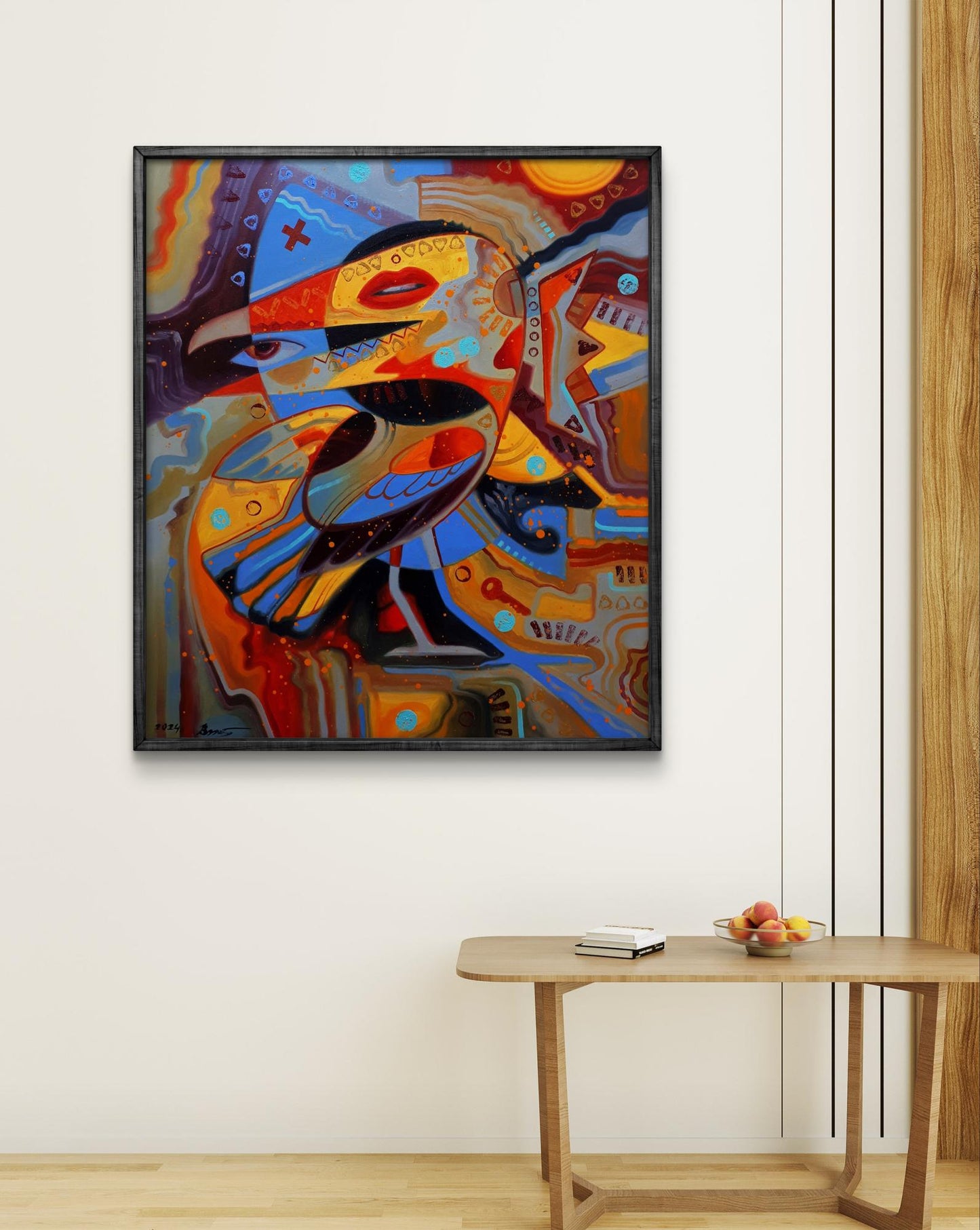 Vibrant Colors of Intention oil painting by Sergiy Voichenko in black frame