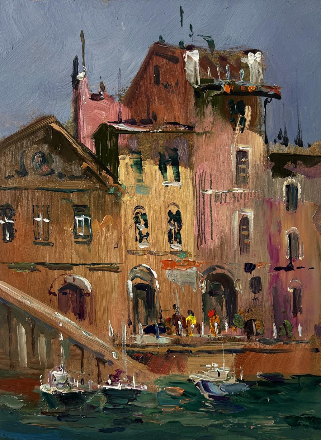 Vibrant impressionist oil painting of Venetian ferry boat by Yuriy Suprunchuk
