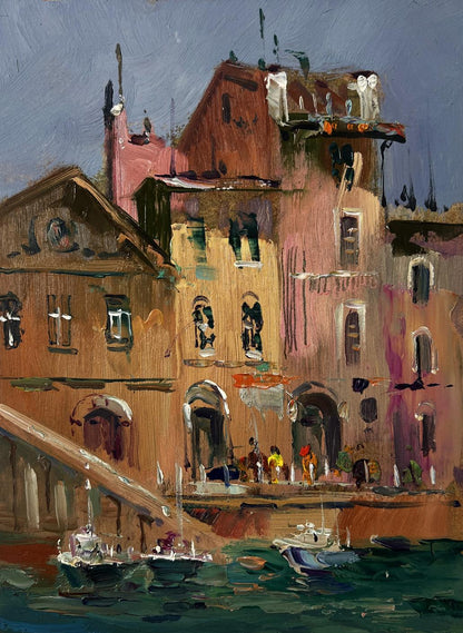 Vibrant impressionist oil painting of Venetian ferry boat by Yuriy Suprunchuk