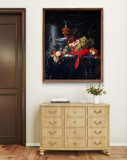 Oil painting Still Life with a Golden Cup by Valeriy Bulat in dark frame