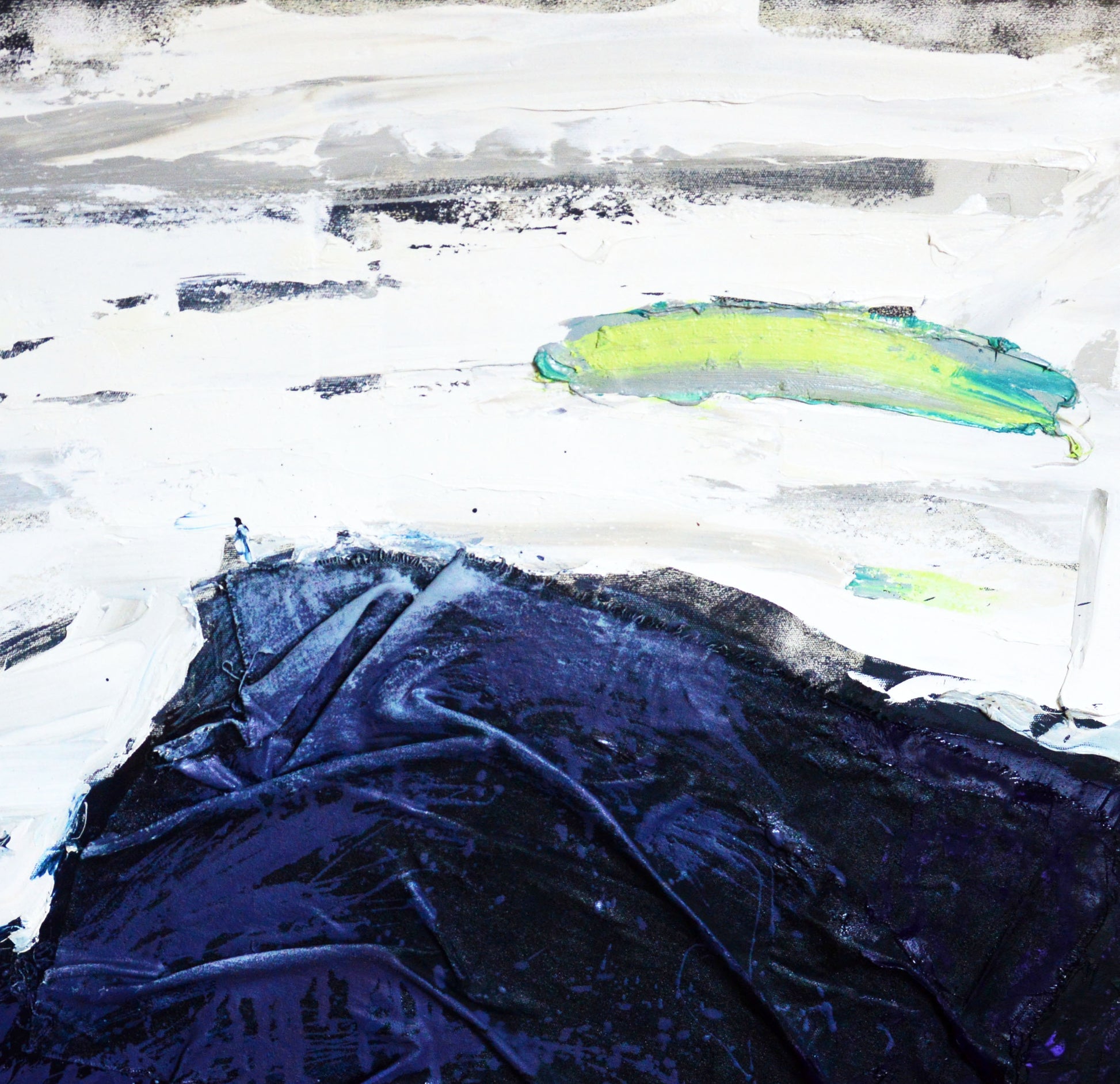 Oil painting Black Mountain by Natalia Korf-Ivaniuk, textured blue white green