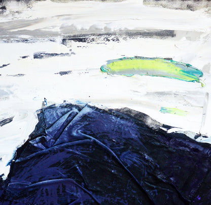 Oil painting Black Mountain by Natalia Korf-Ivaniuk, textured blue white green