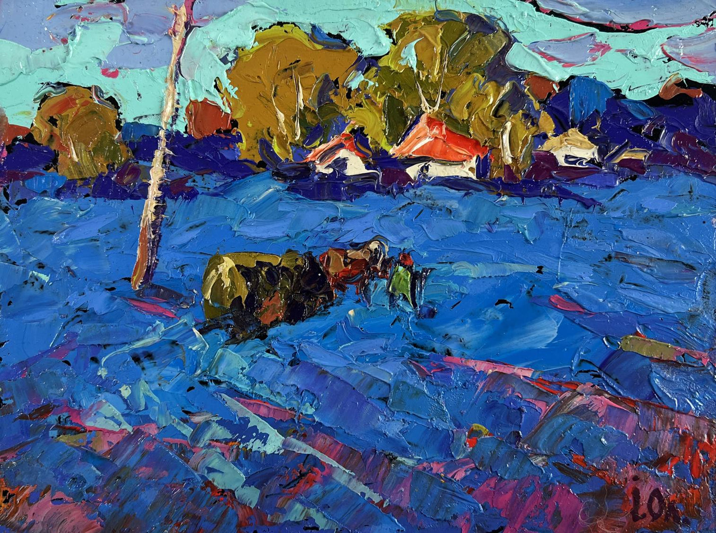 Vibrant impressionist oil painting The Path to Your Home by Oleksiy Ivanyuk
