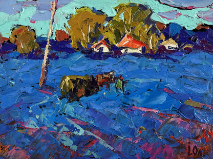 Vibrant impressionist oil painting The Path to Your Home by Oleksiy Ivanyuk