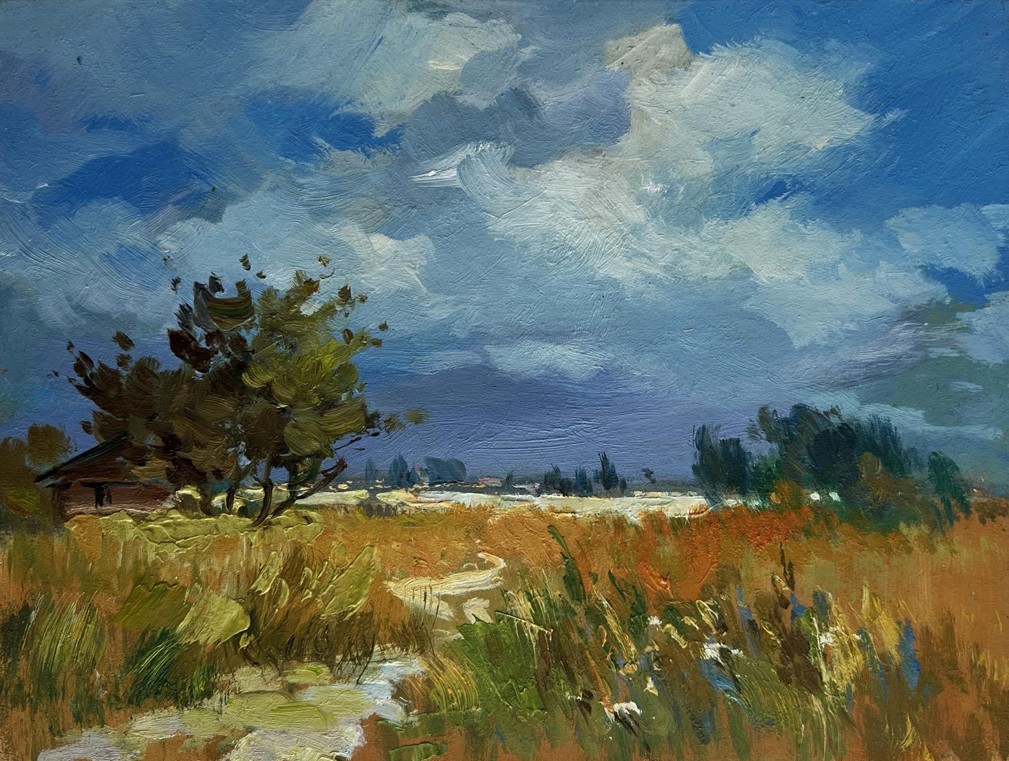 Oil painting The sun shines through the clouds by Yuriy Suprunchuk