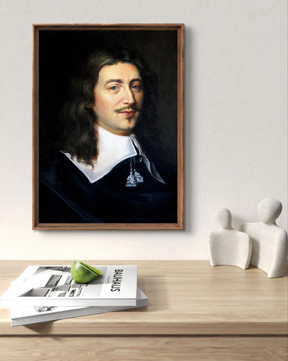 Oil painting Gallant Valeriy Bulat framed portrait of long-haired man
