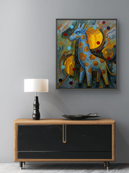 Oil painting The giraffe is walking Sergey Voichenko