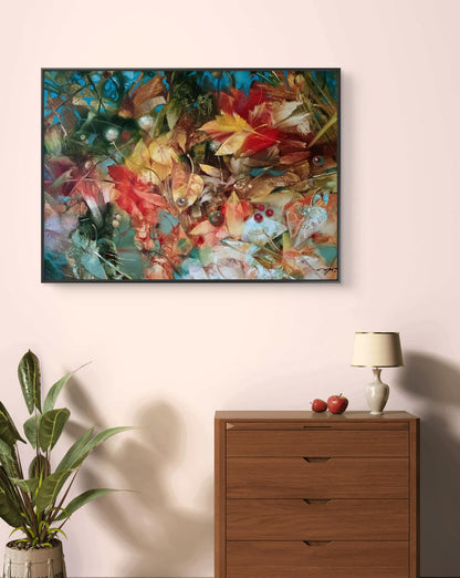 Abstract oil painting Autumn leaves Anatoly Tarabanov