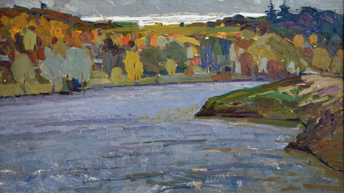Viktor Korolchuk signed impressionistic river landscape oil painting