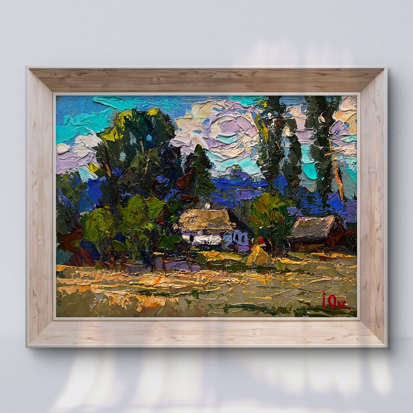 Oil painting Light summer breeze by Oksana Ivanyuk in light wood frame