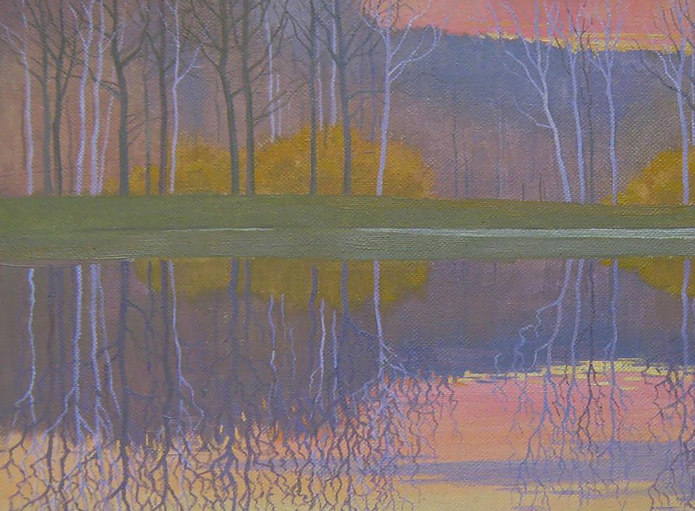 Oil painting Evening November by the river by Valery Savenets
