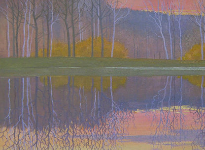 Oil painting Evening November by the river by Valery Savenets