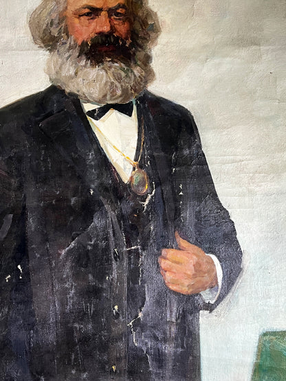 Oil painting Karl Marx before an important meeting Petr Bilan
