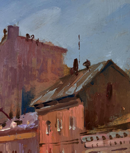 Oil painting of city streets at night by Yuriy Suprunchuk