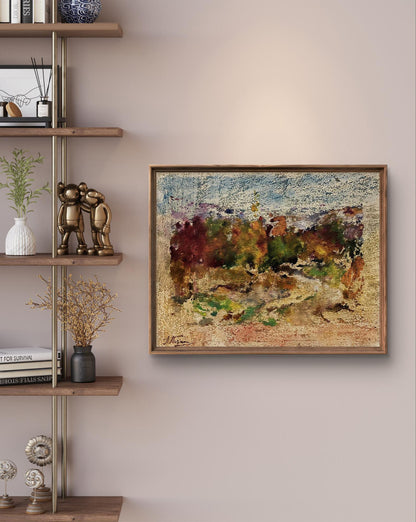 Oil painting Utopian thoughts by Pavlo Miroshnychenko in wooden frame