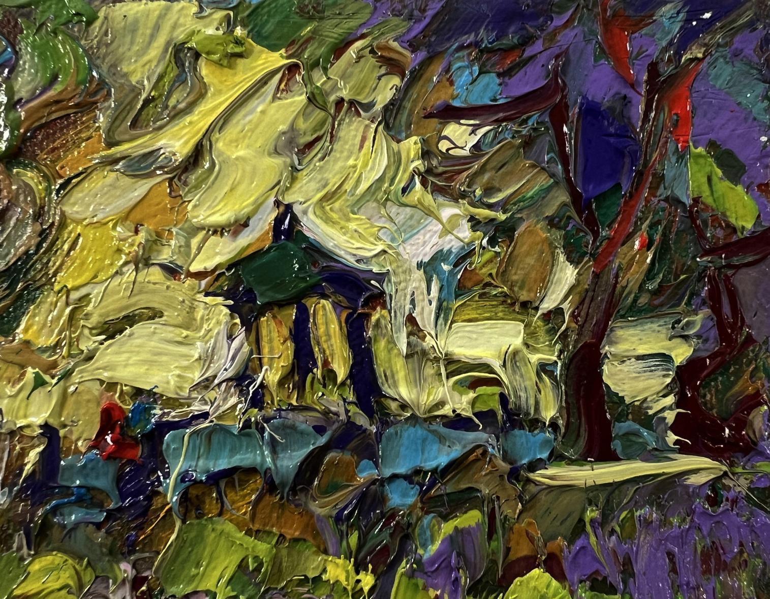Vibrant impressionist oil painting of city summer park by Oleksiy Ivanyuk