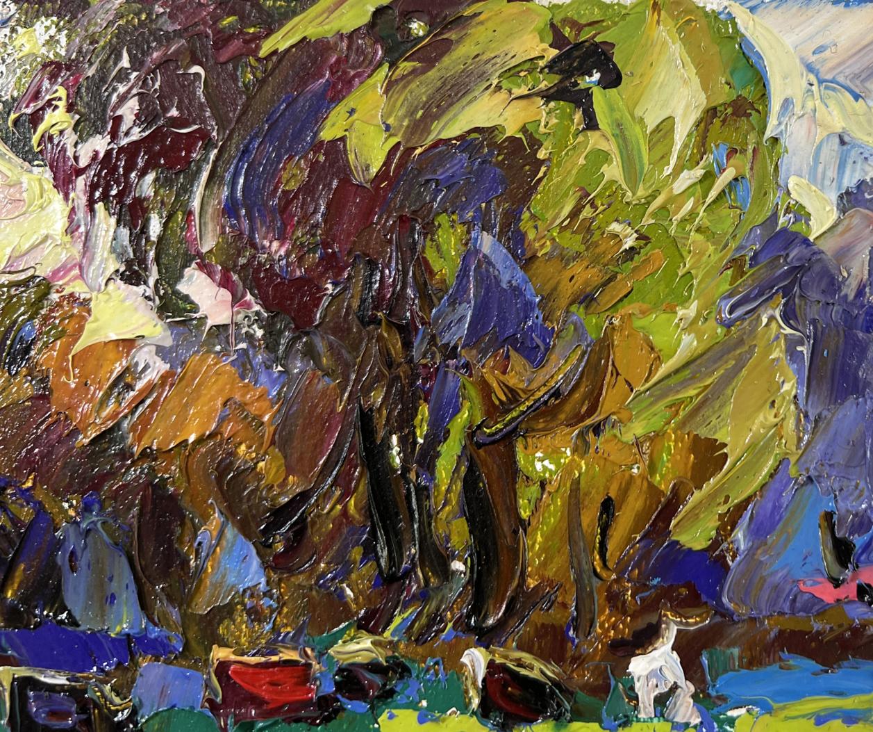 Vibrant impressionist oil painting Noon on the Pasture by Oleksiy Ivanyuk