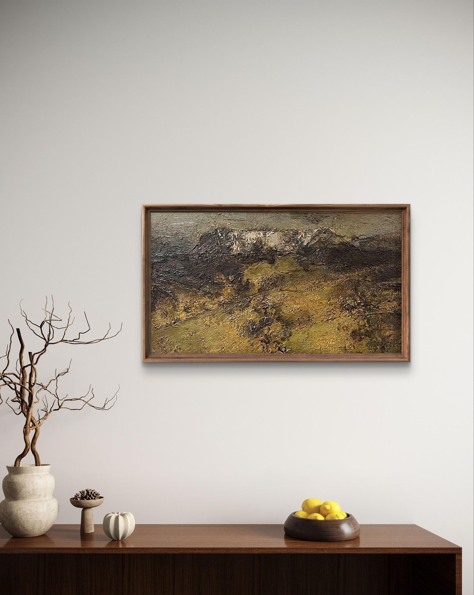 Oil painting Landscape in the Valley by Arsen Rustamov, abstract textured artwork