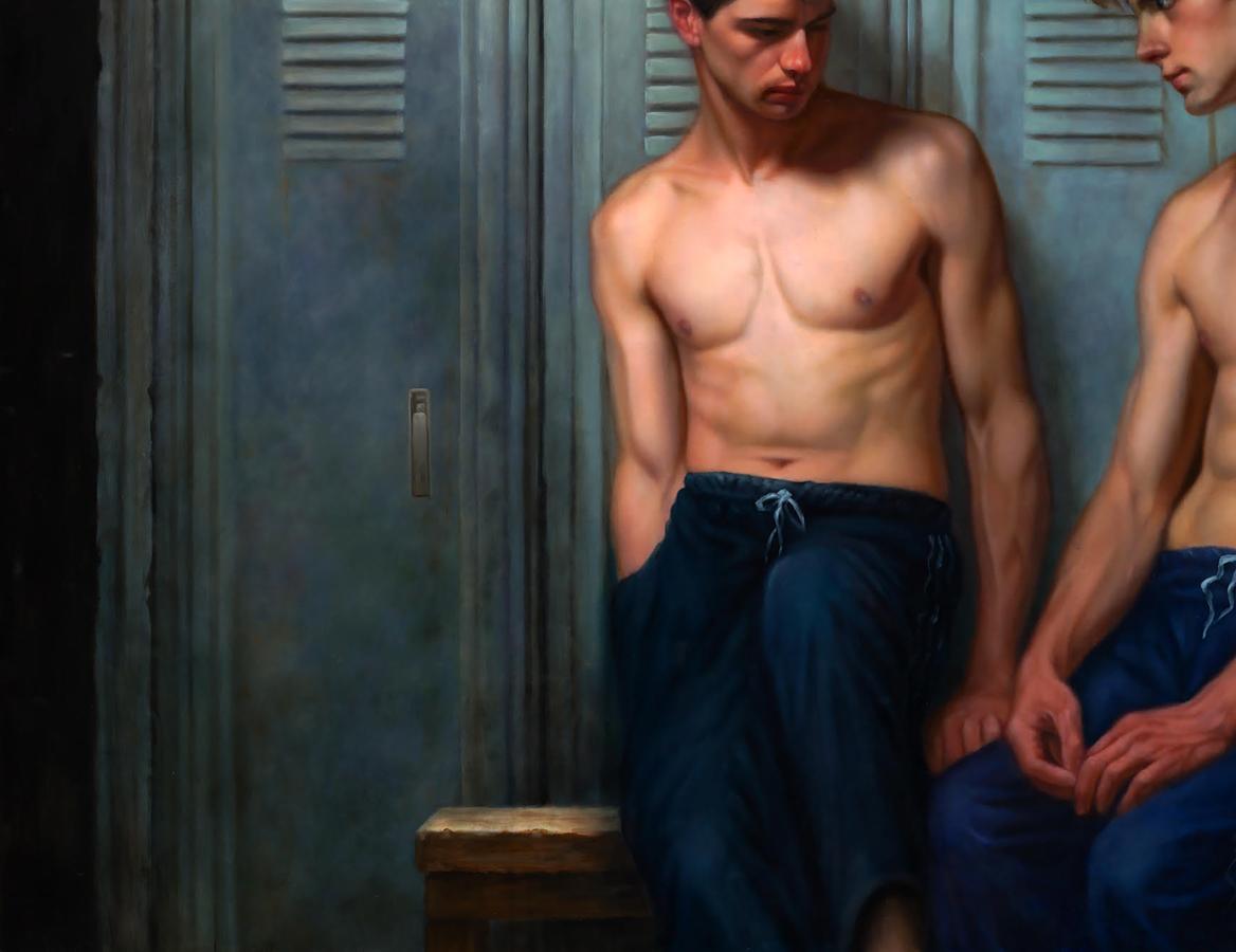 Oil painting Reserved in Communication Richard Fox