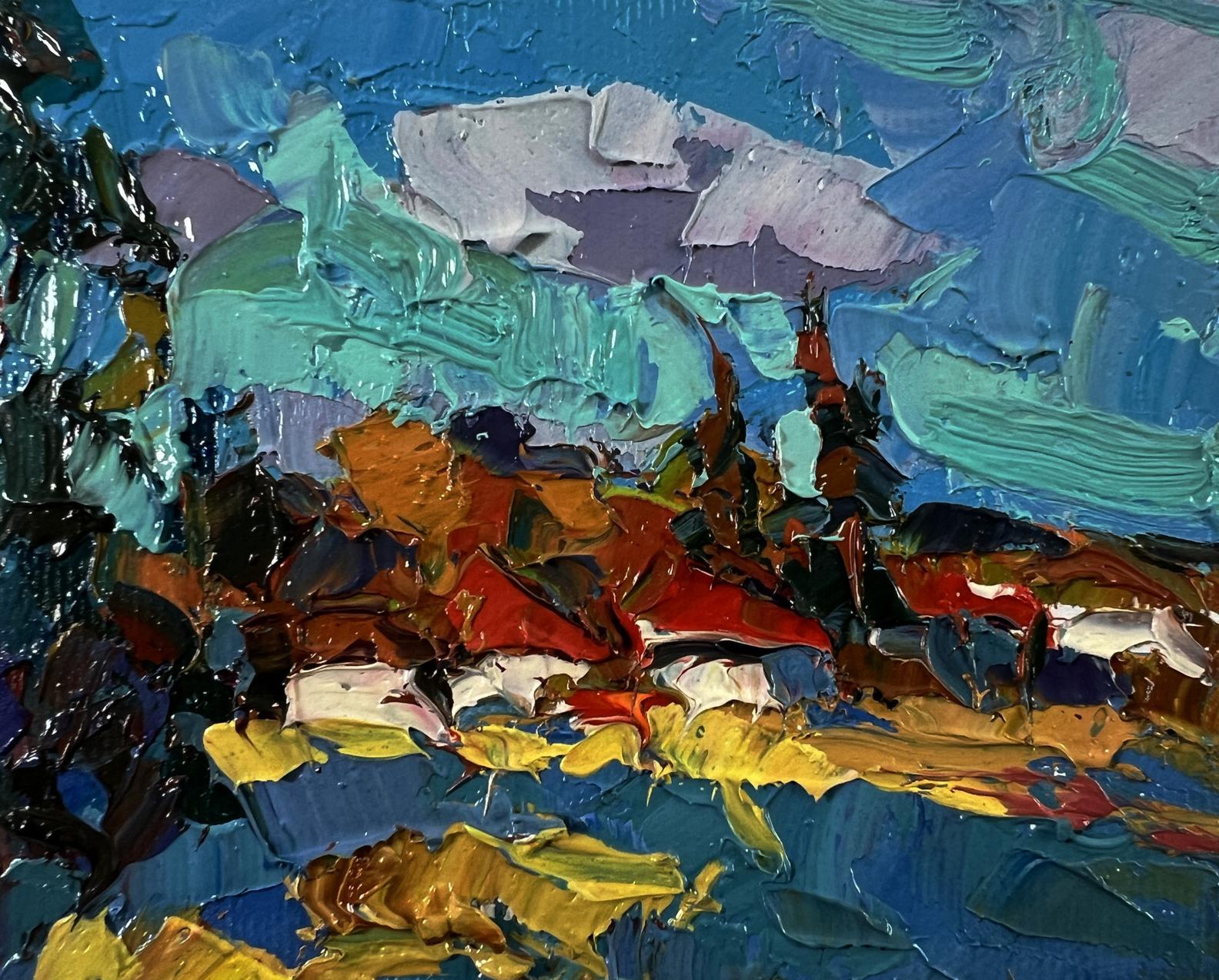 Oil painting Hot summer days by Oksana Ivanyuk vibrant sky landscape