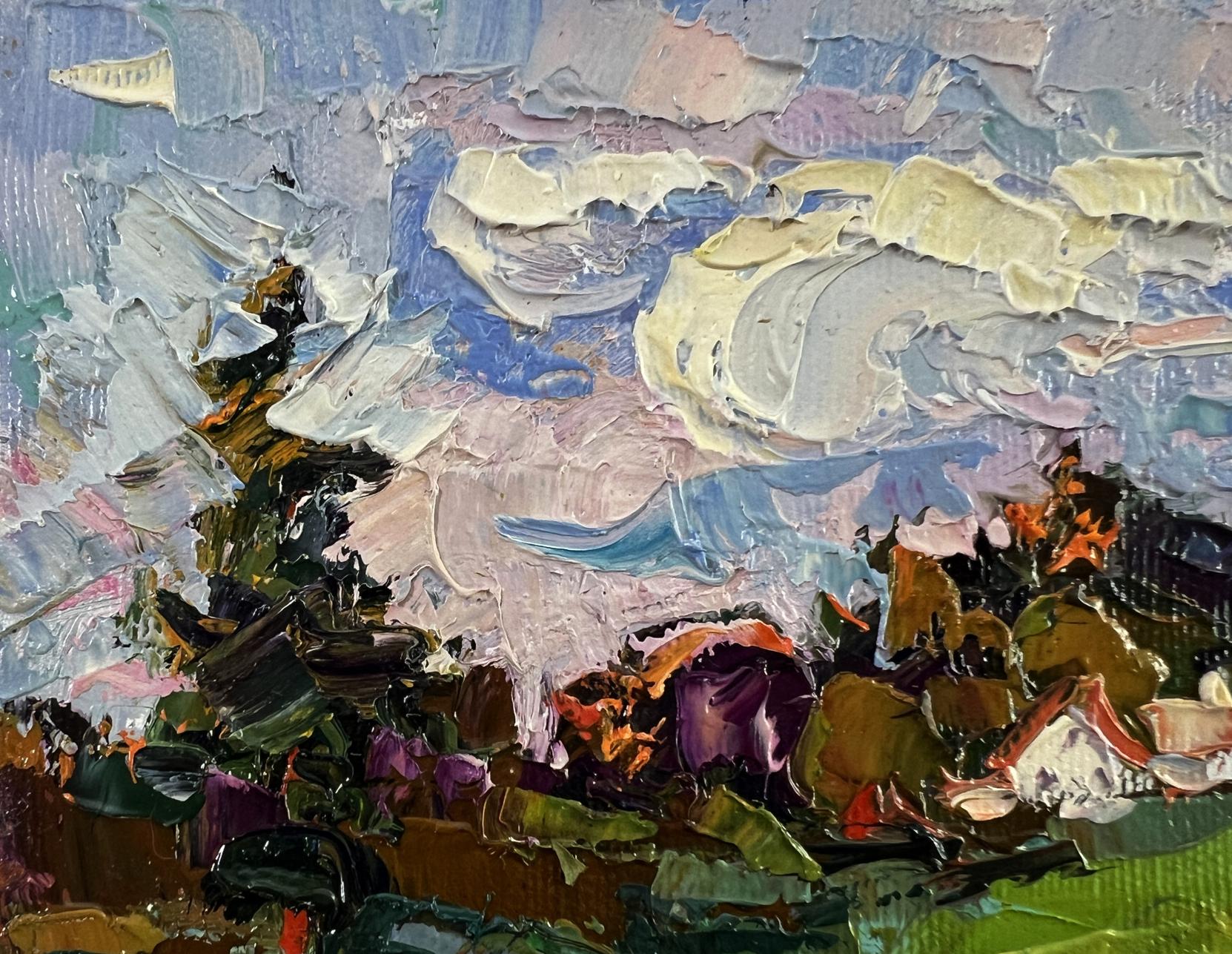 Oil painting Fresh hay of the village by Oksana Ivanyuk landscape