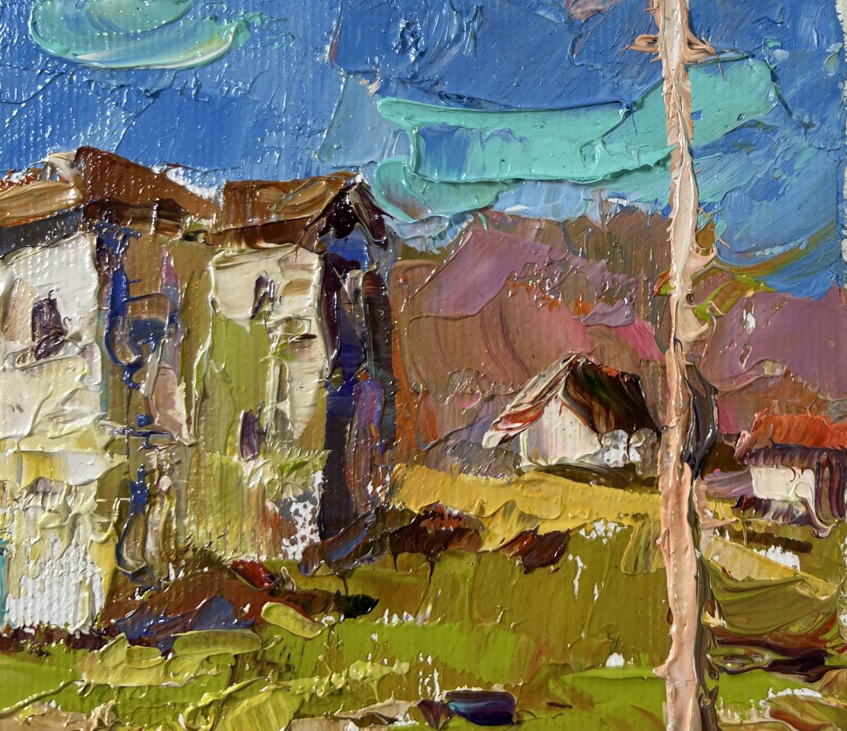 Vibrant impressionist oil painting of Eastern village by Oleksiy Ivanyuk