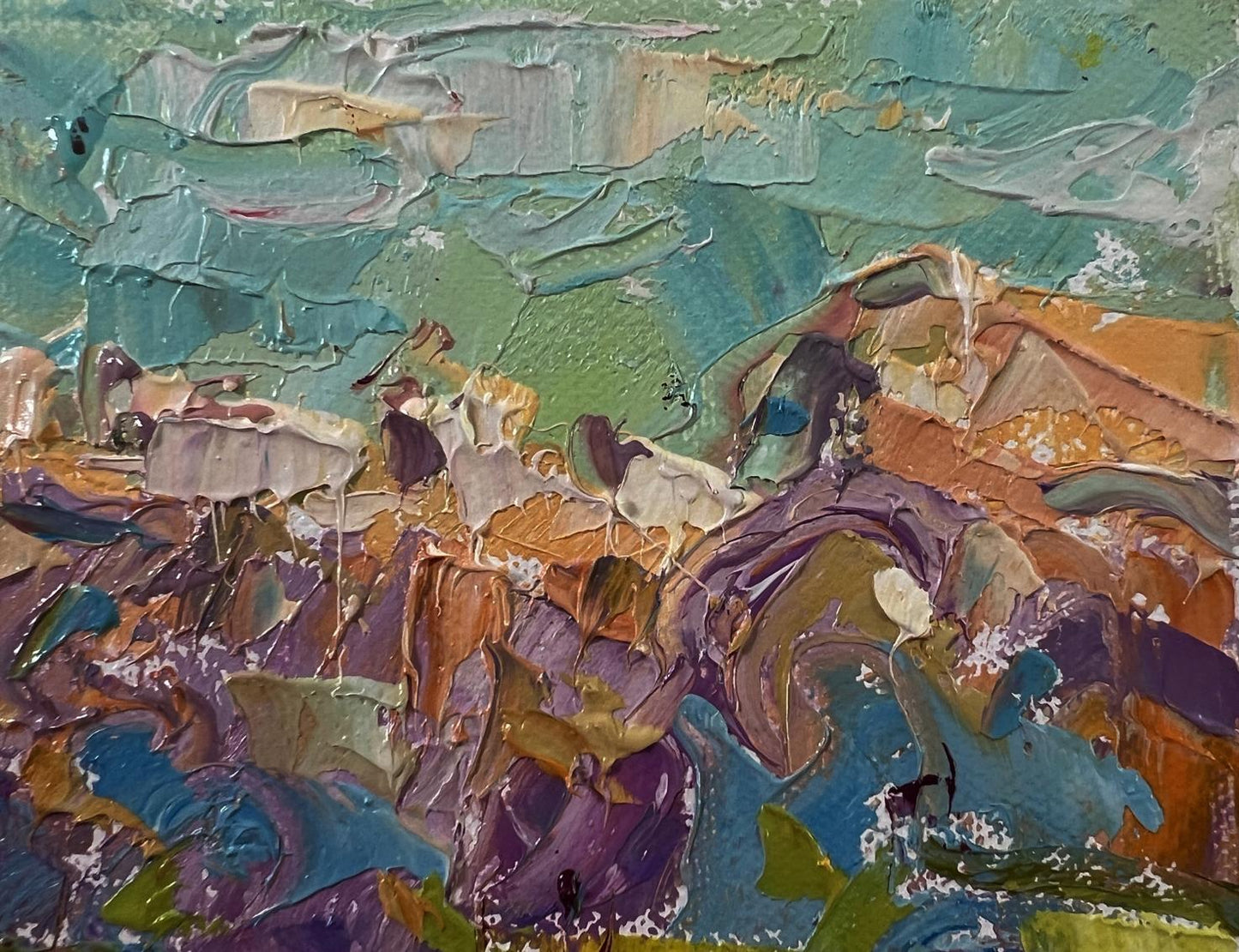 Oil painting A walk outside the village by Oleksiy Ivanyuk impasto landscape
