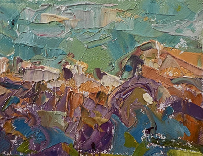 Oil painting A walk outside the village by Oleksiy Ivanyuk impasto landscape