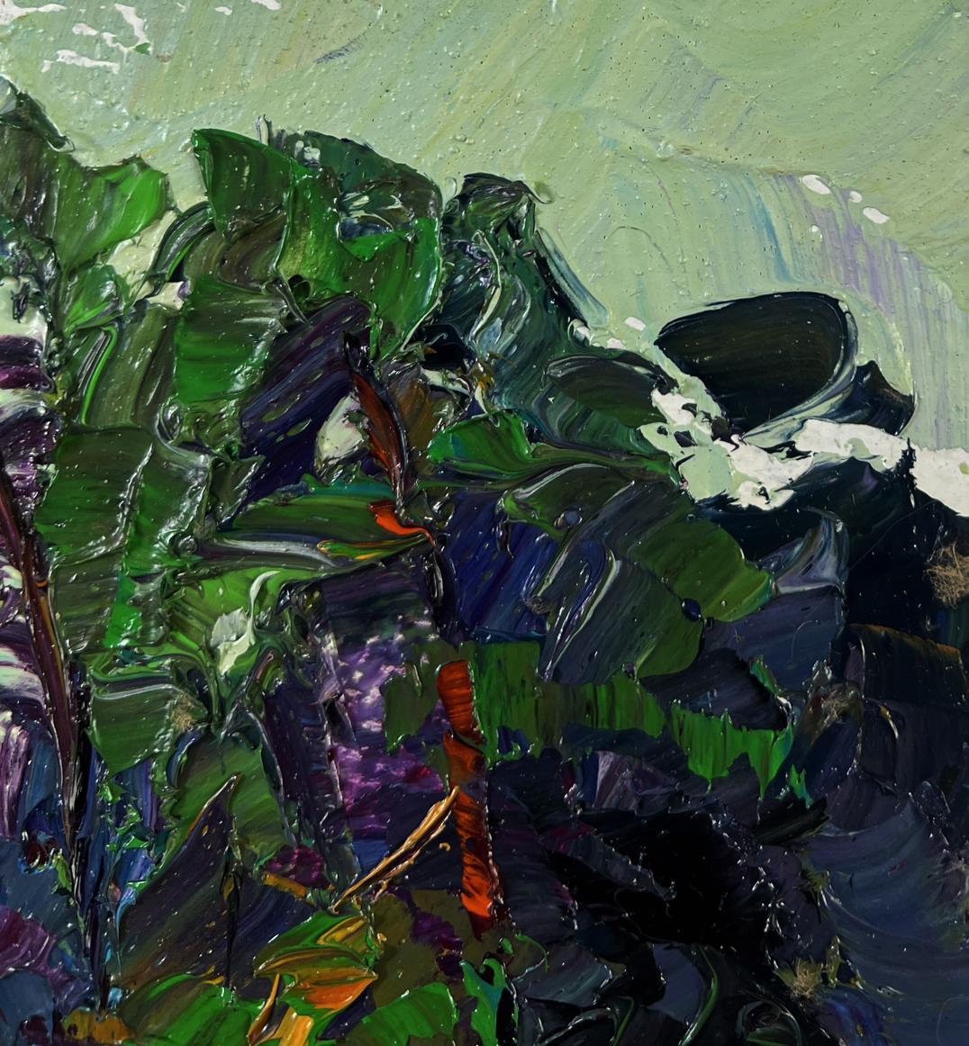 Oil painting The road to the green dense forest by Boris Serdyuk