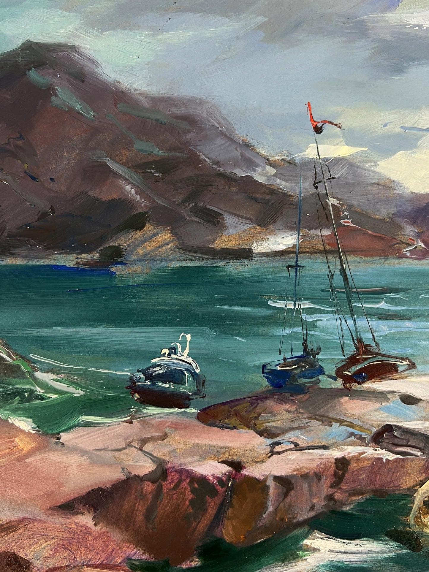 Vibrant impressionist oil painting Bridge to the Sea by Yuriy Suprunchuk