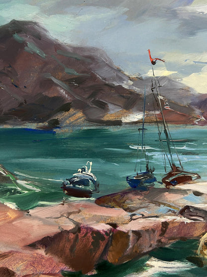 Vibrant impressionist oil painting Bridge to the Sea by Yuriy Suprunchuk
