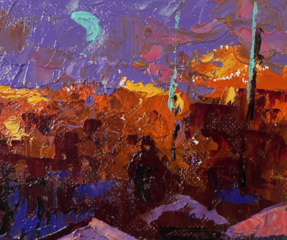 Vibrant Under the Moon oil painting by Oleksiy Ivanyuk with impasto strokes