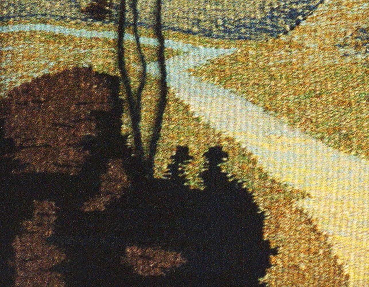 Handmade tapestry by Vasily Korkishko: winding path in autumnal mountains