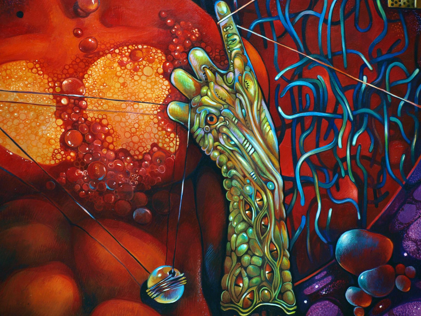 Oil painting Agnihotra Konsta G. Amelinn: surreal biomechanical hand