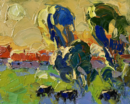 Vibrant impressionist oil painting Gold on the Horizon by Oleksiy Ivanyuk