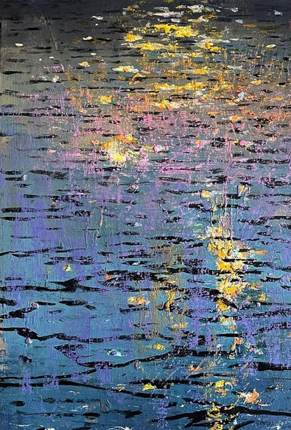 Oil painting Reflection at sea by Juan Angel Gonzalez de la Calle