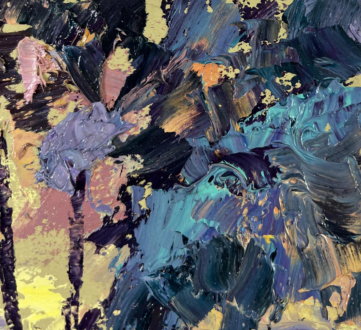 Abstract expressionist oil painting The first rays of the sun in the east by Boris Serdyuk