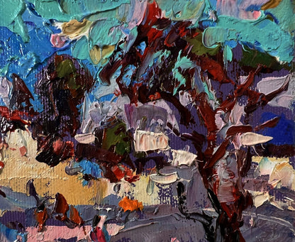 Vibrant impasto oil painting Heat in the old town by Oleksiy Ivanyuk