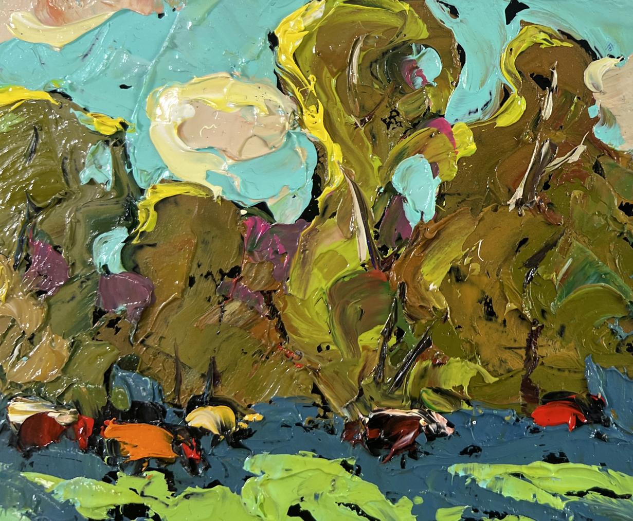 Vibrant Where the Field Meets the Forest oil painting by Oleksiy Ivanyuk